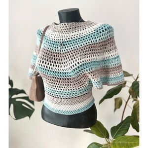 Vintage Handmade | Crochet Knit Batwing Top